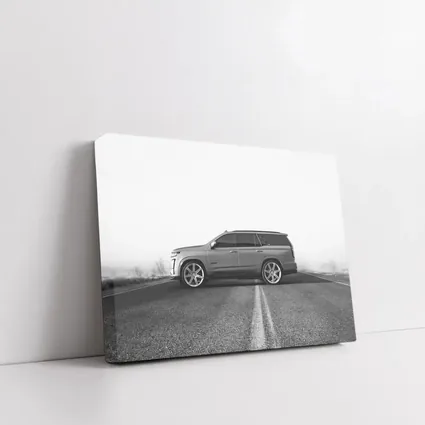 Cadillac Escalade SUV Misty Road Side View