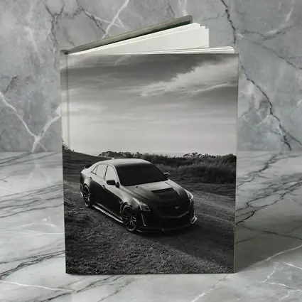 Cadillac CTS Black and White Rural Road