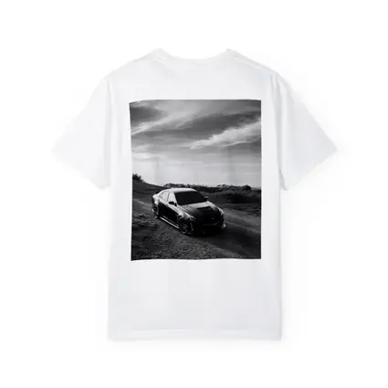 Cadillac CTS Black and White Rural Road