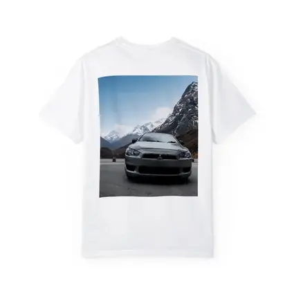 Mitsubishi Lancer Front View Snowy Mountains