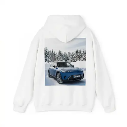 Smart Car Blue SUV Snowy Winter Forest