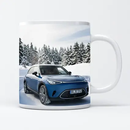 Smart Car Blue SUV Snowy Winter Forest