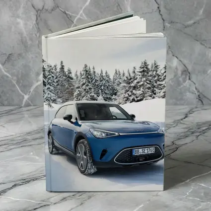 Smart Car Blue SUV Snowy Winter Forest