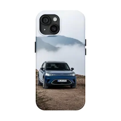 Smart Car Blue Parked Mountain Fog