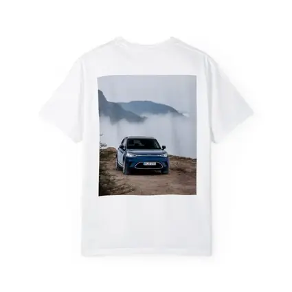 Smart Car Blue Parked Mountain Fog