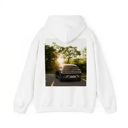 Smart Car Driving Road Golden Sunset Light