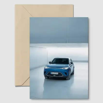 Smart Car Blue Electric SUV Studio Garage