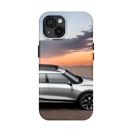 Smart Car Silver SUV Desert Sunset Scene