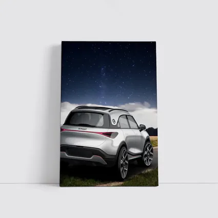 Smart Car Rear View Starry Night Sky