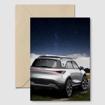 Smart Car Rear View Starry Night Sky