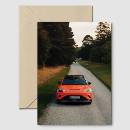 Smart Car Orange SUV Forest Road