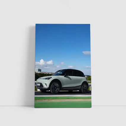Smart Car Green Highway City Background