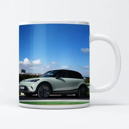 Smart Car Green Highway City Background