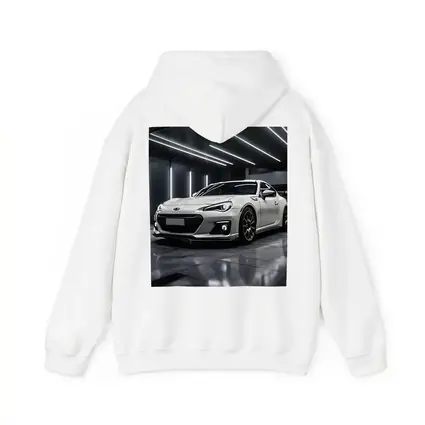 Subaru BRZ White Sports Car Garage