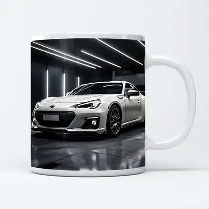 Subaru BRZ White Sports Car Garage