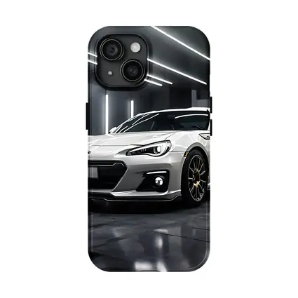 Subaru BRZ White Sports Car Garage